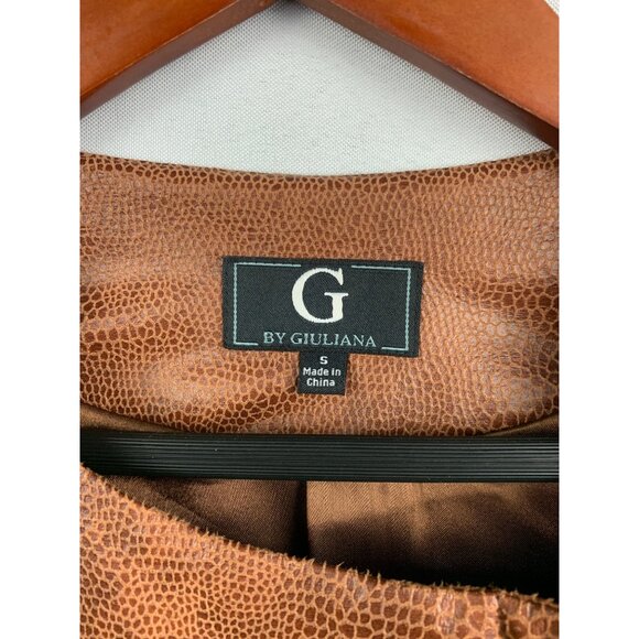 G By Giuliana Womens Faux Leather & Polyester Colorblock Jacket S - Picture 2 of 6